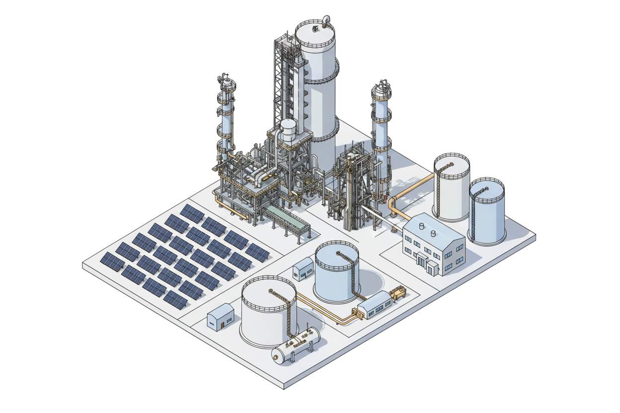 Planta industrial esquemática